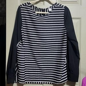 Black and white striped blouse